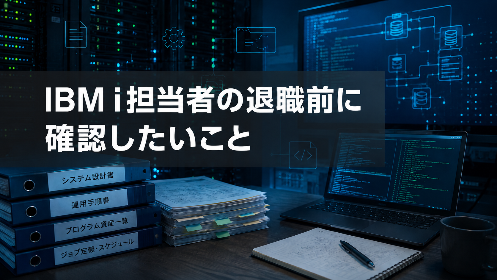 IBM i担当者の退職に備え、運用知識や資料、プログラム資産、周辺連携の引き継ぎを確認する記事のメインビジュアル