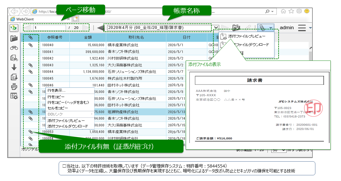 帳票表示